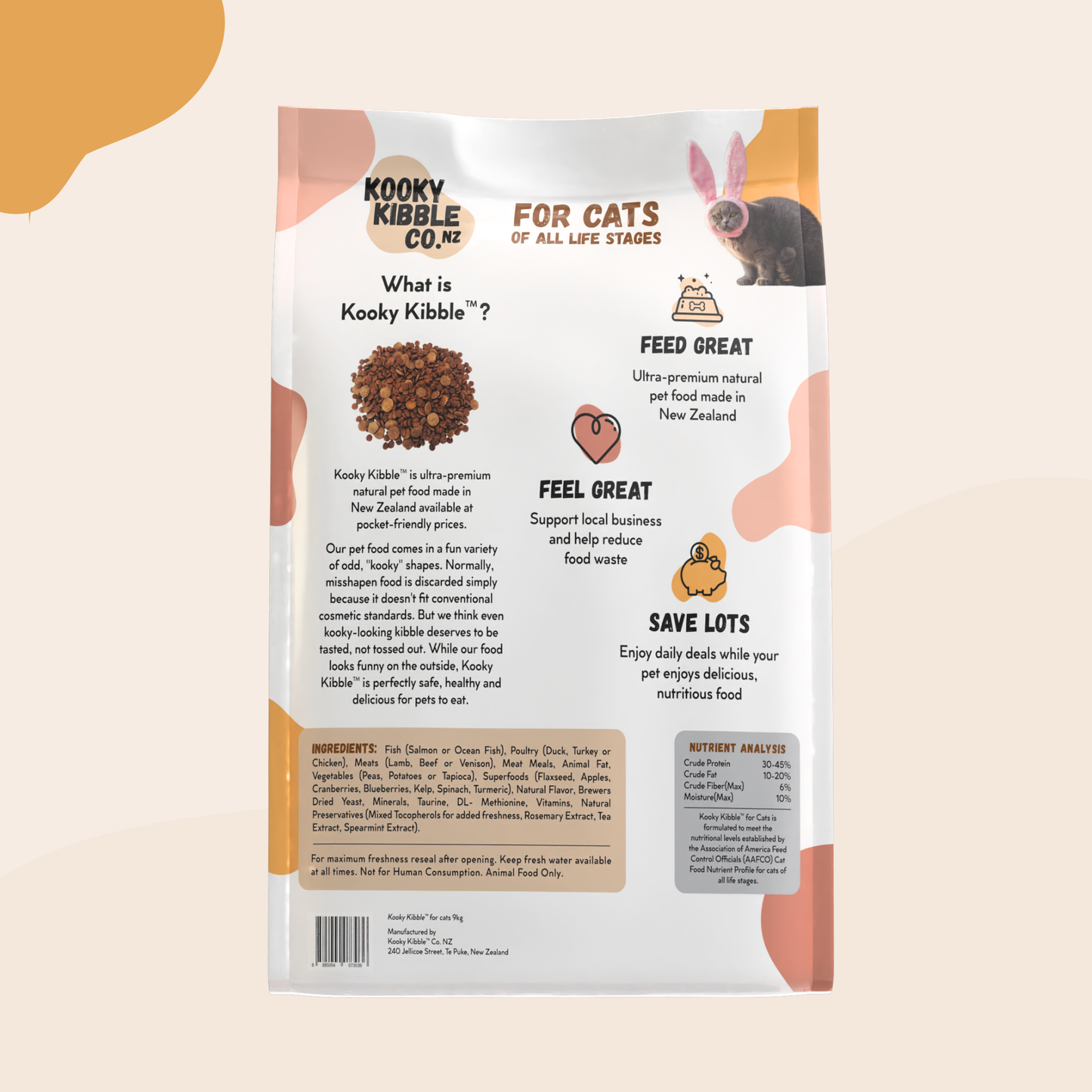New Zealand Grain-Free Cat Food for All Life Stages (9 KG)