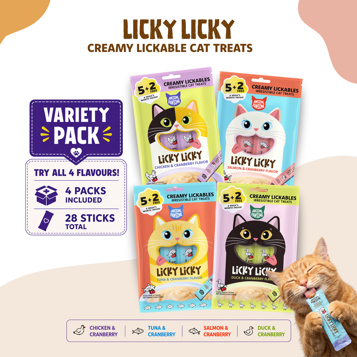 Kooky Kibble & Awesome Pawsome Kibble & Licks Cat Bundle