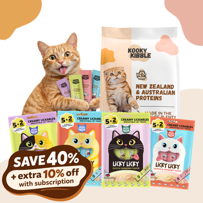 Kooky Kibble & Awesome Pawsome Kibble & Licks Cat Bundle