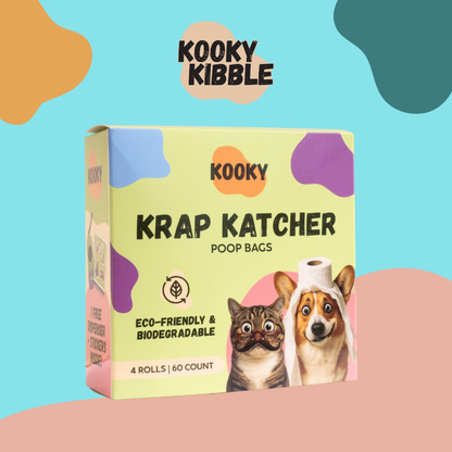 Kooky Krap Katcher – Biodegradable Dog & Cat Poop Bags with Poop Bag Dispenser with LED Light