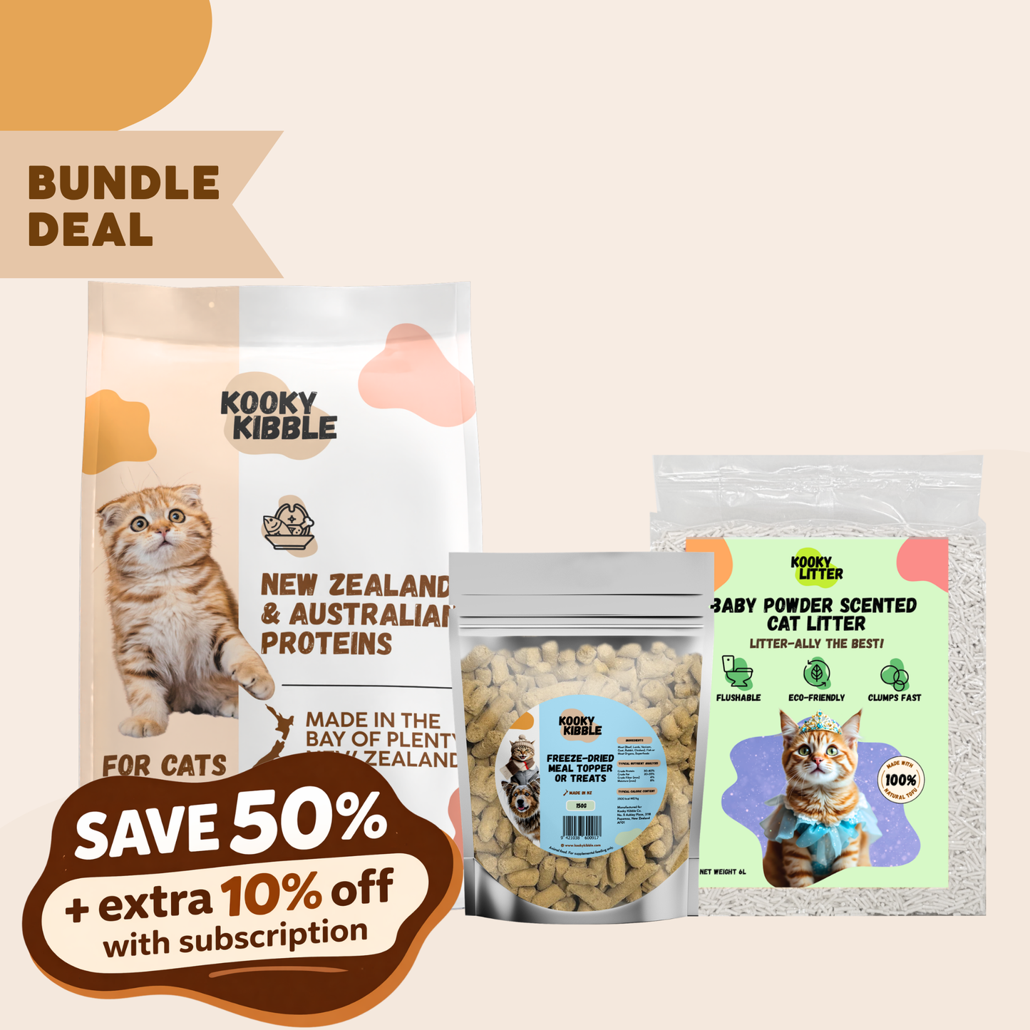 Kooky Kibble Grain-Free Cat Essentials Bundle - Kooky Kibble NZ