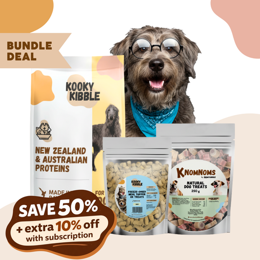 Kooky Kibble Grain-Free Dog Bundle with Treats & Toppers