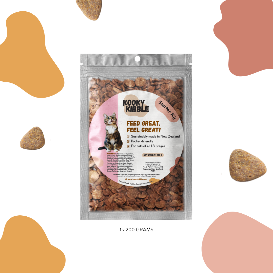 Kooky Kibble Dry Cat Food Starter Kit 200g Sample Pack Kooky Kibble NZ