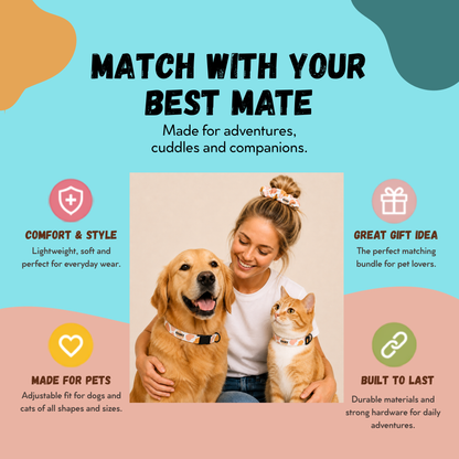 Kooky Matchy Mate Scrunchie & Pet Collar Set