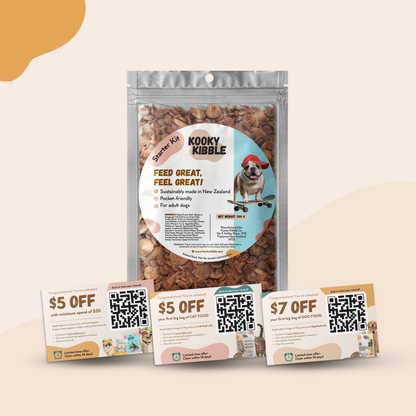 Dog food starter sample pack for picky eaters