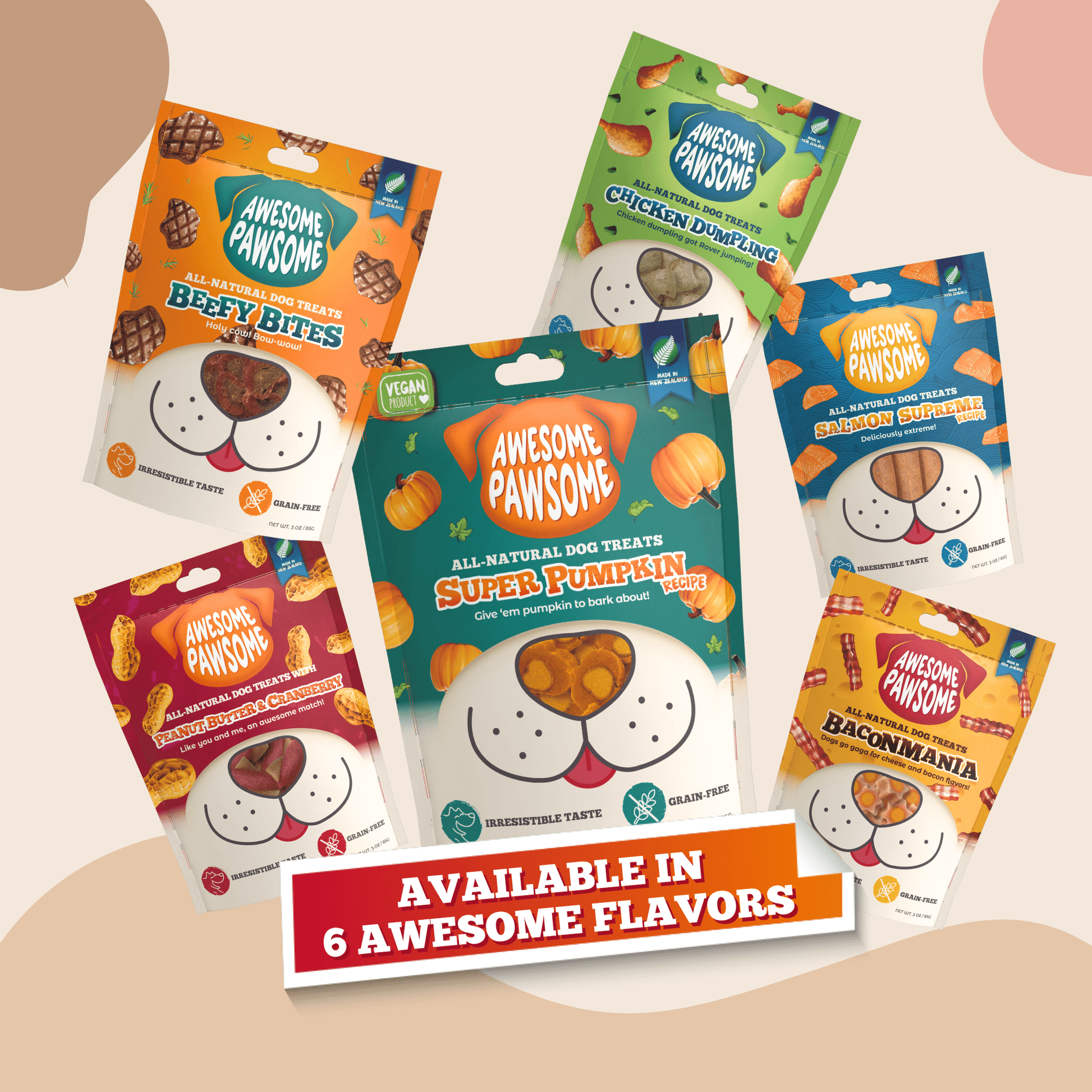 New Zealand made dog treats Awesome Pawsome by Kooky Kibble