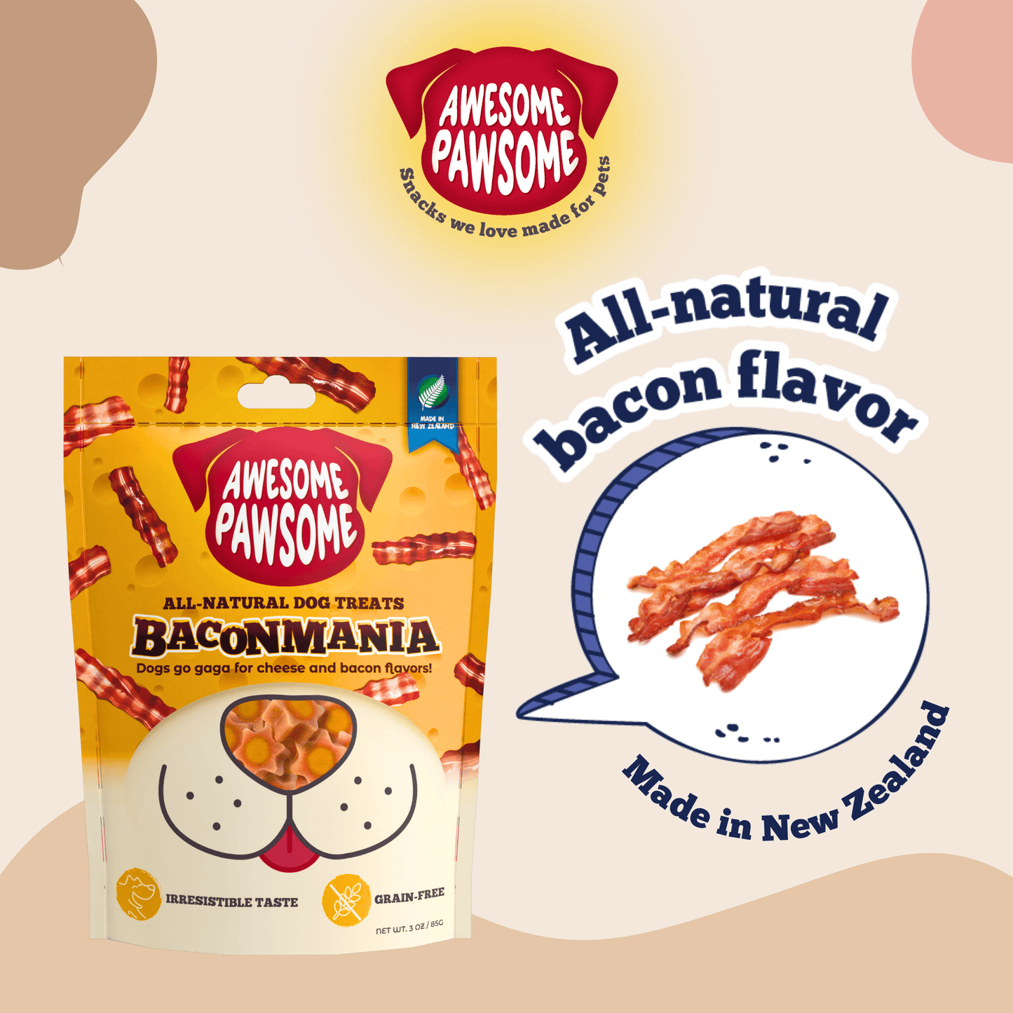 Awesome Pawsome Super Pumpkin dog treats made in New Zealand