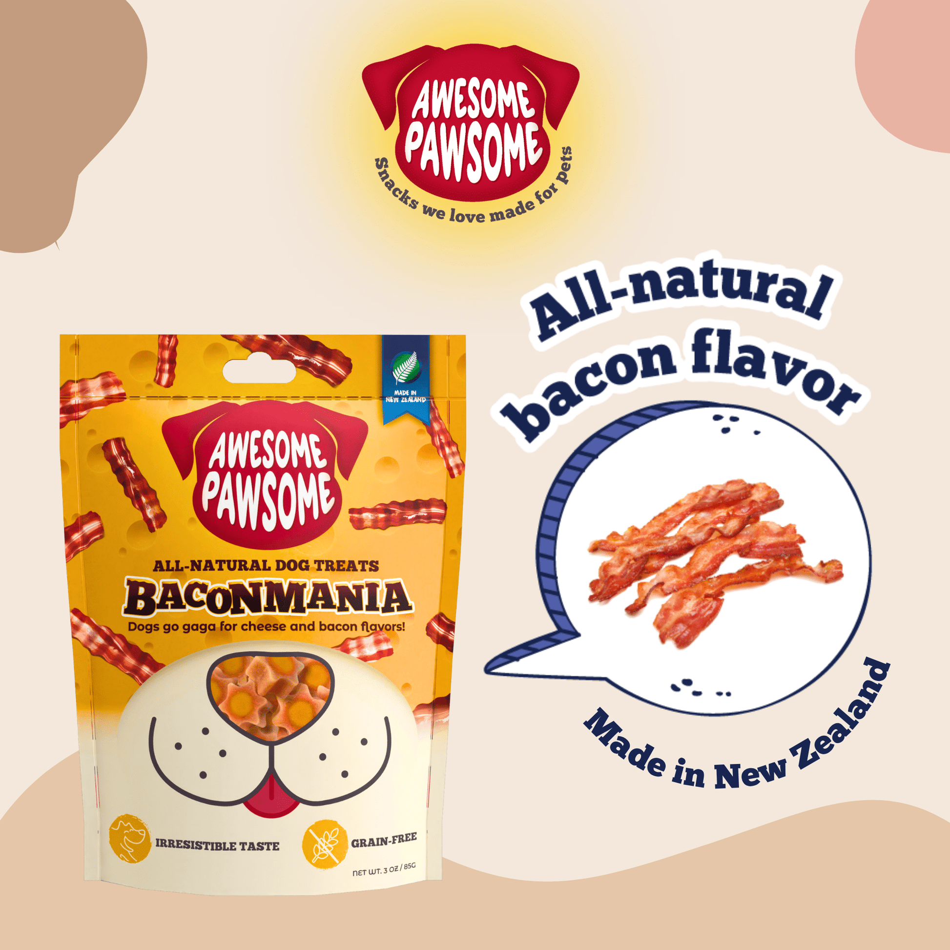 Awesome Pawsome Super Pumpkin dog treats made in New Zealand