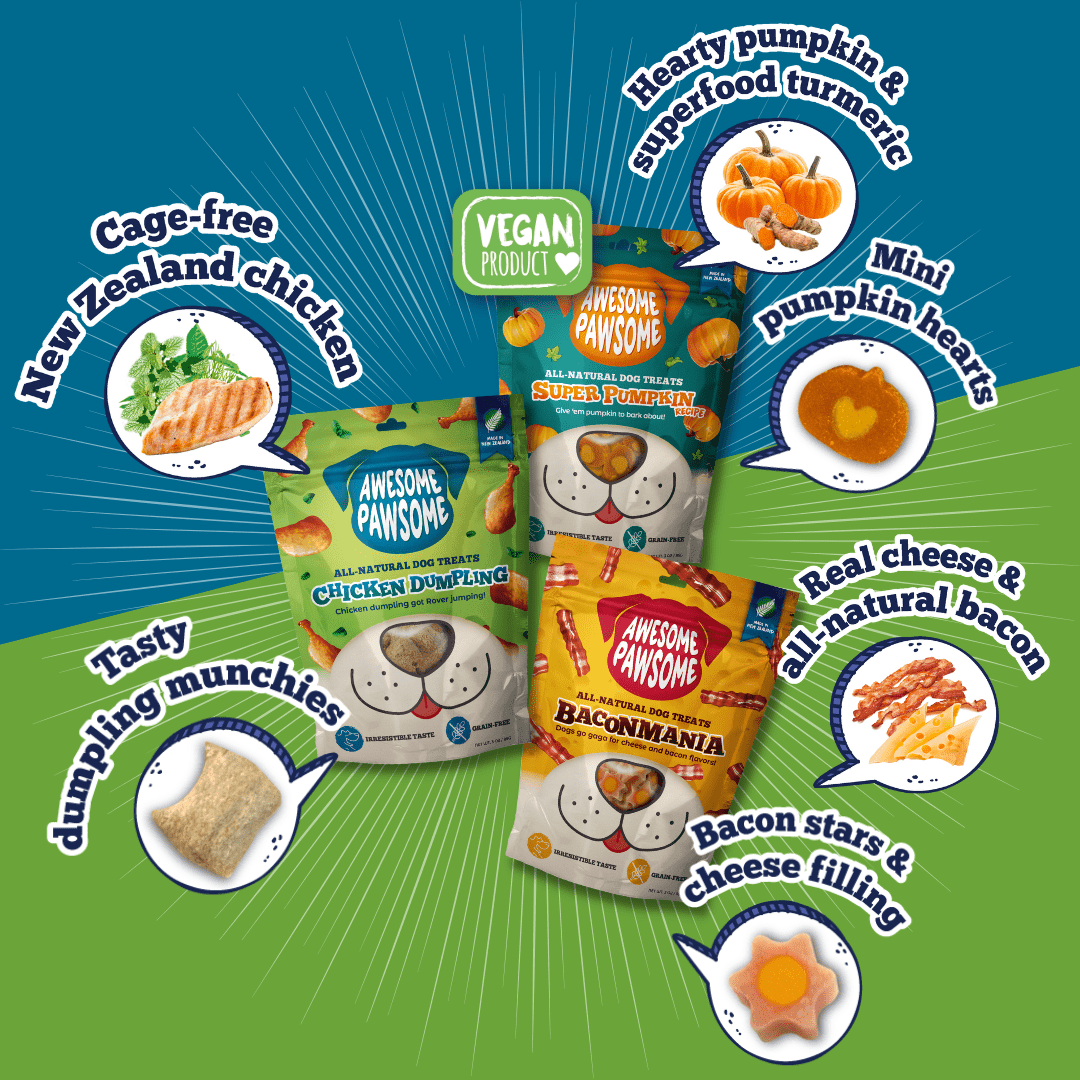 Awesome Pawsome dog treats for happy healthy dogs