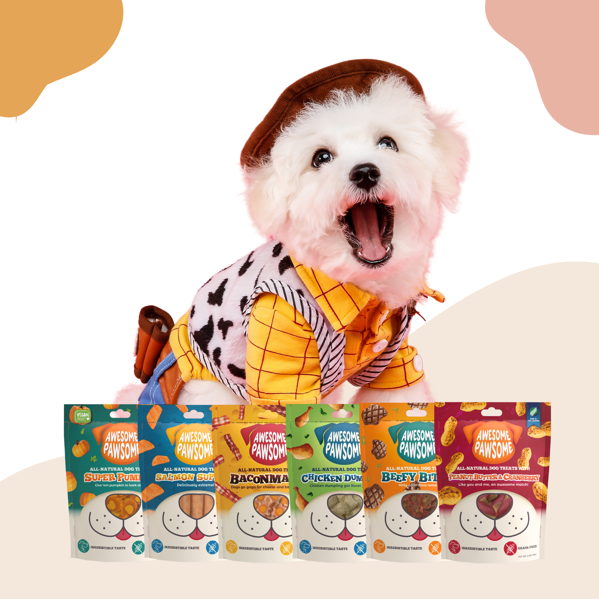 Awesome Pawsome dog treats grain free snacks made in New Zealand