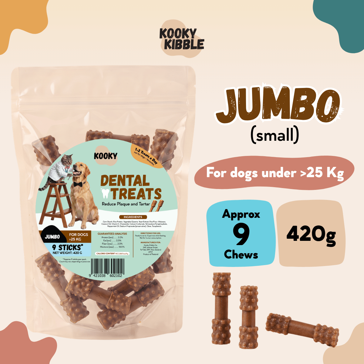 Kooky Dental Treats – 9–38 Daily Dental Chews for Dogs - Kooky Kibble NZ