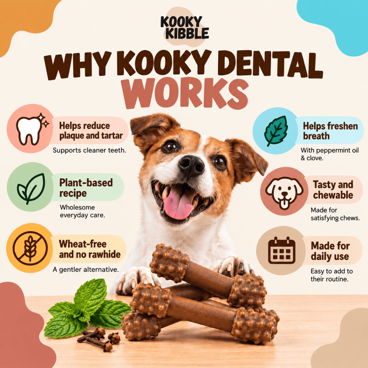 Kooky Dental Treats – 9–38 Daily Dental Chews for Dogs - Kooky Kibble NZ