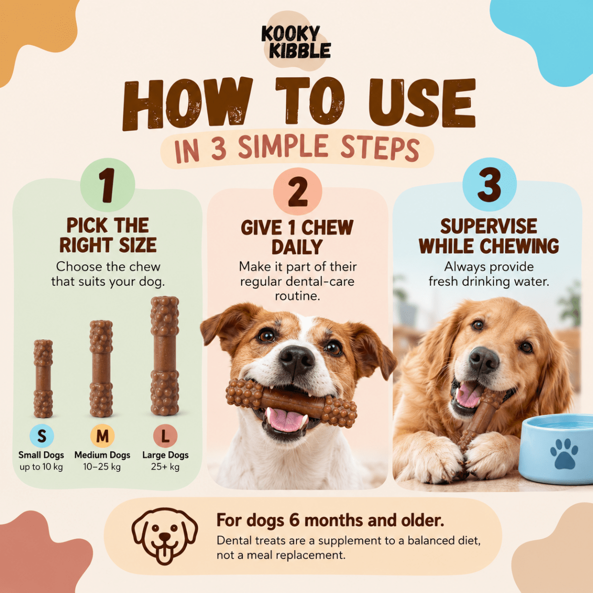 Kooky Dental Treats – 9–38 Daily Dental Chews for Dogs - Kooky Kibble NZ