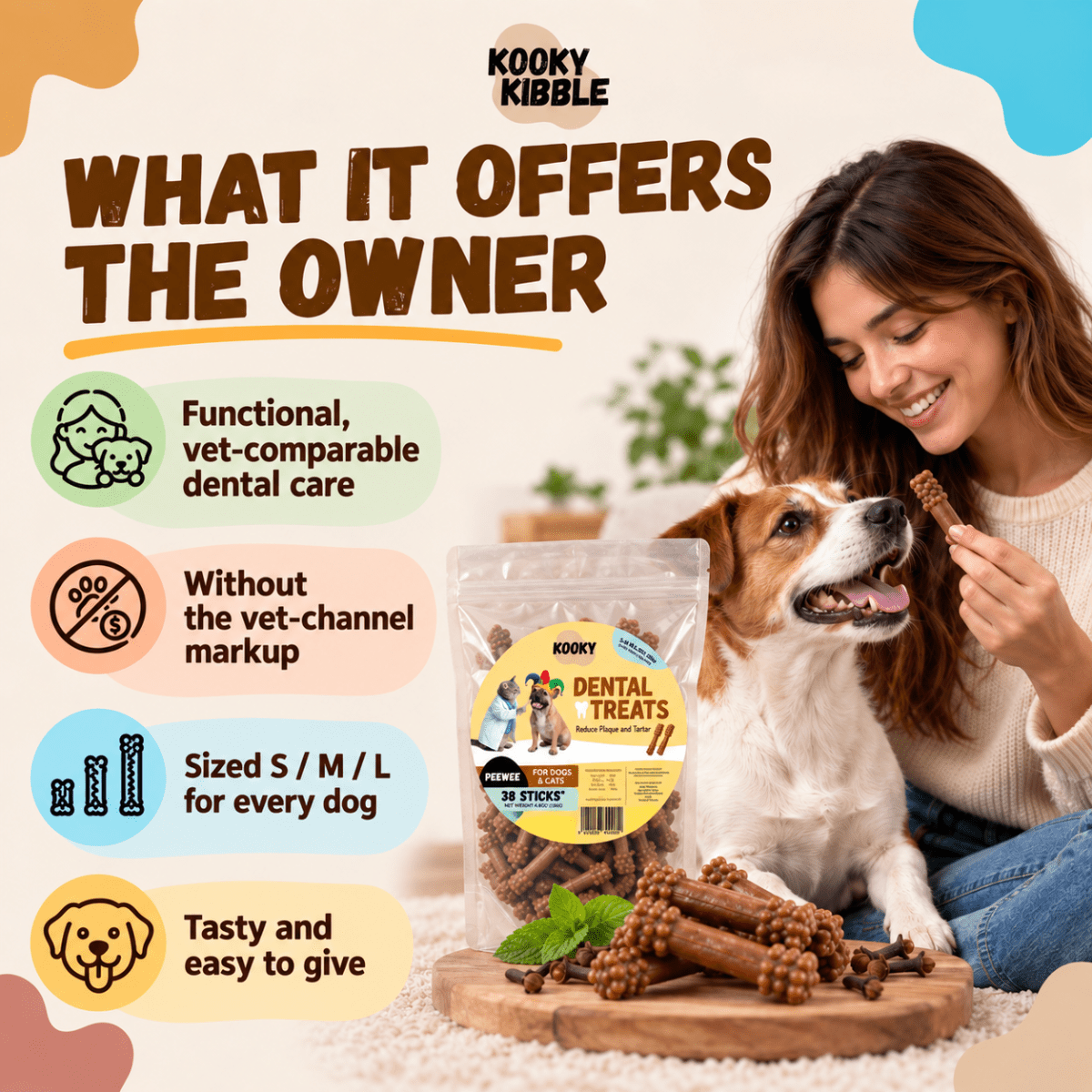 Kooky Dental Treats – 9–38 Daily Dental Chews for Dogs - Kooky Kibble NZ