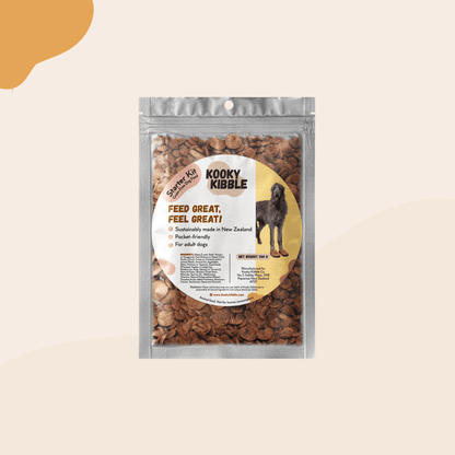 Kooky Kibble dry dog food sample pack for adult dogs
