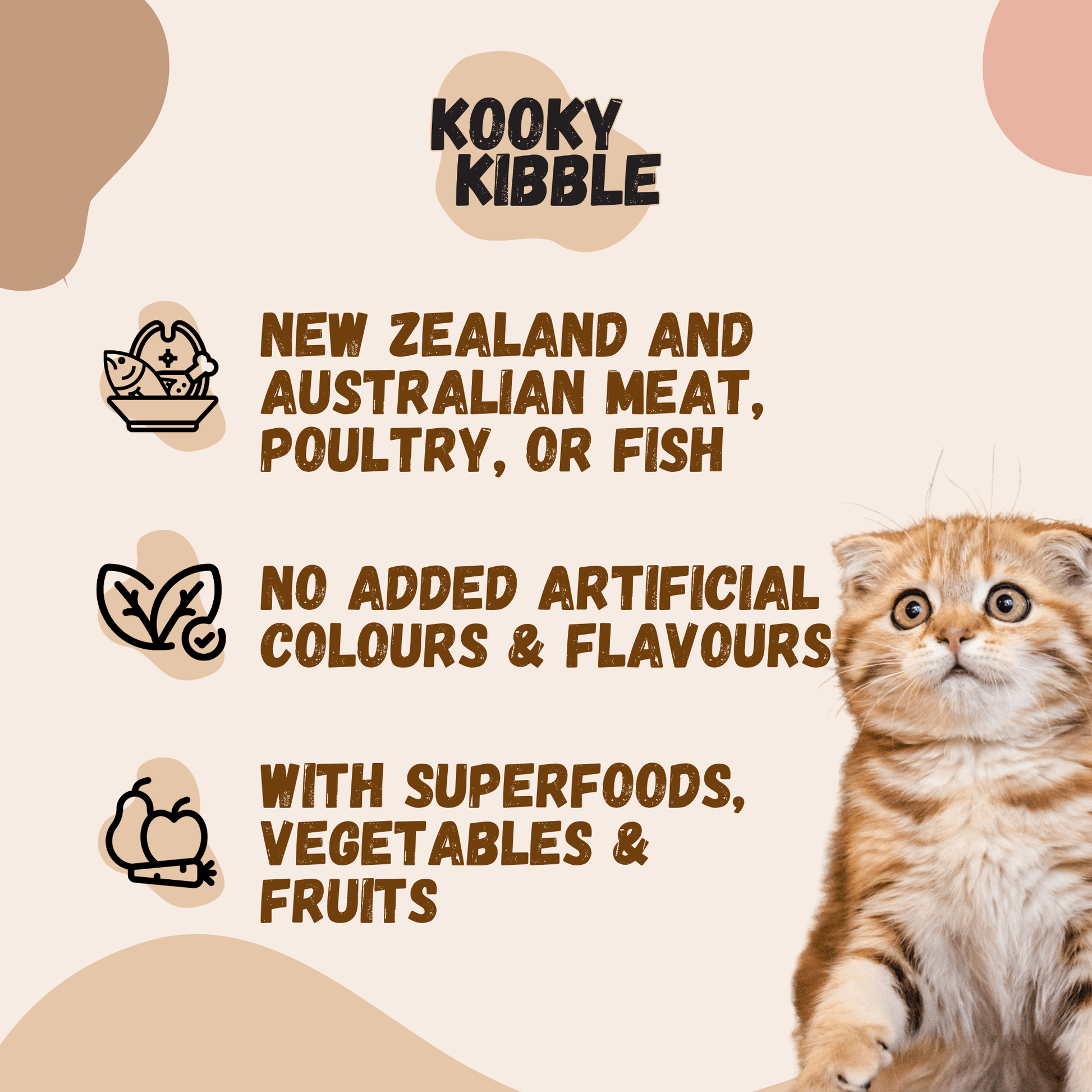 Cat food starter kit sample pack Kooky Kibble New Zealand