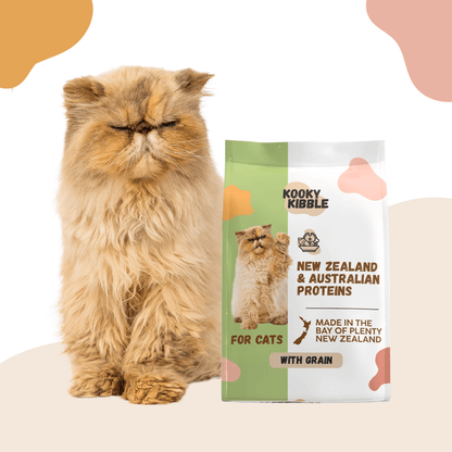 Kooky Kibble cat food recipe with quality proteins and grains