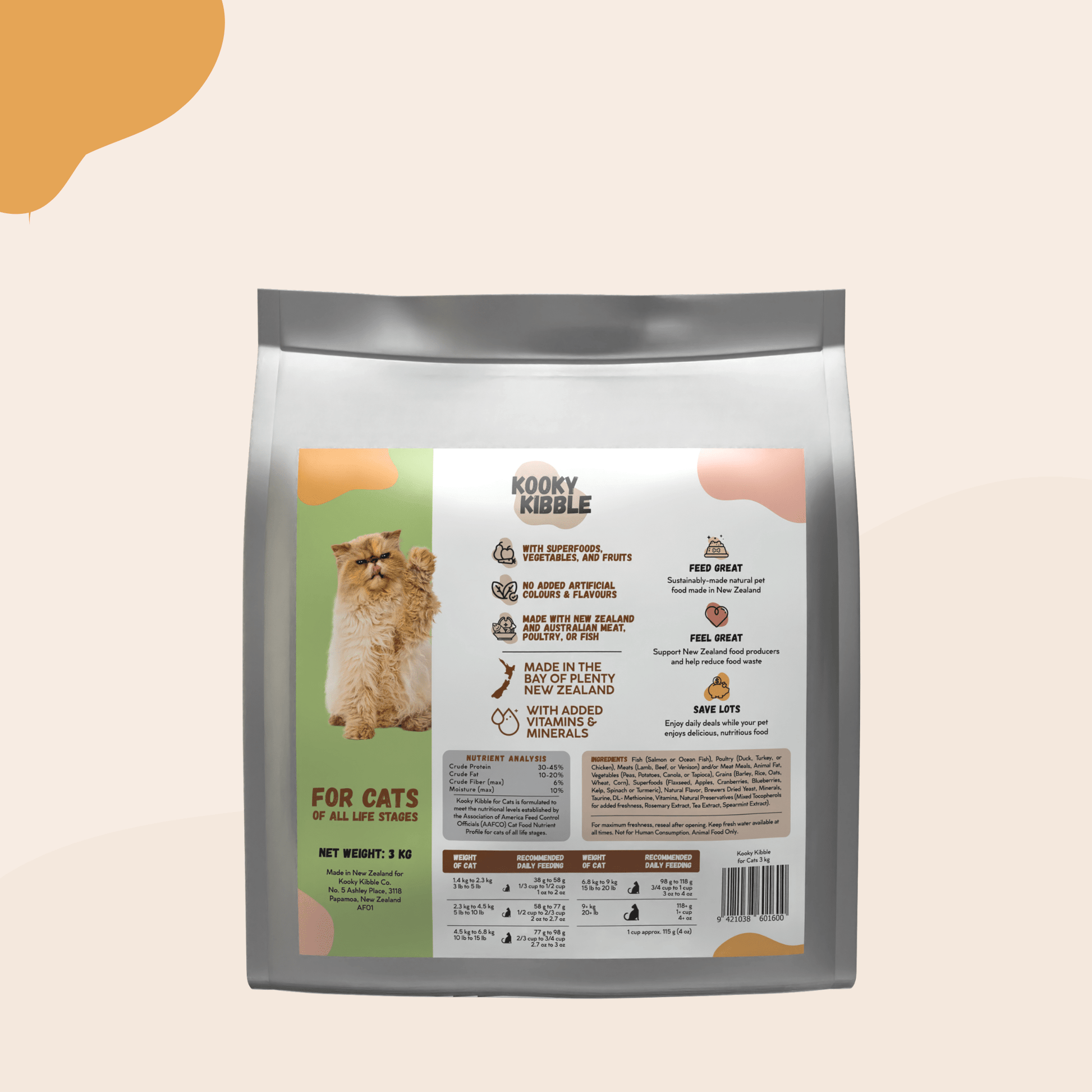 Kooky Kibble cat kibble for all life stages