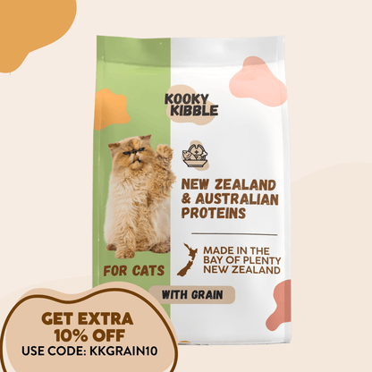 New Zealand cat food with grains 3kg bag Kooky Kibble
