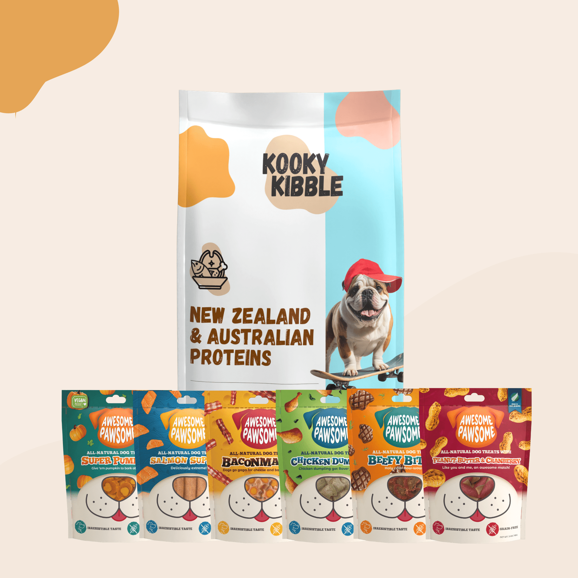 Dog food bundle with grain free dog treats