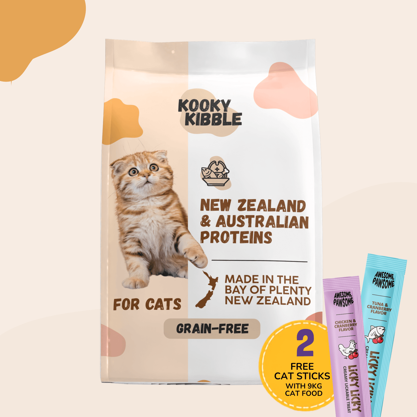 New Zealand Grain-Free Cat Food for All Life Stages (3/9 KG) - Kooky Kibble NZ
